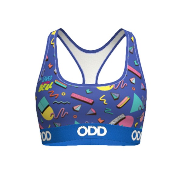 Women's ODD SOX Saved By The Bell Sports Bra Medium Blue