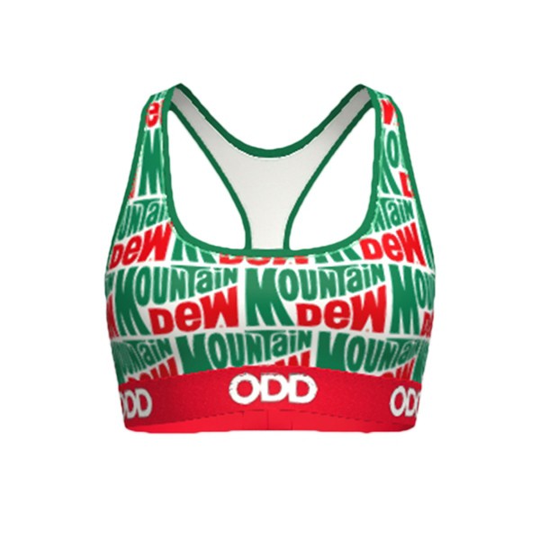 Women's ODD SOX Heritage Mountain Dew Sports Bra Small Green