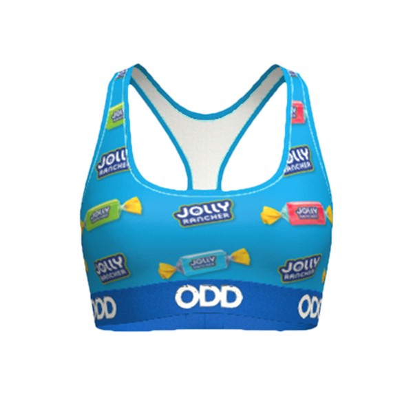 Women's ODD SOX Jolly Rancher Candy Toss Sports Bra Small Blue