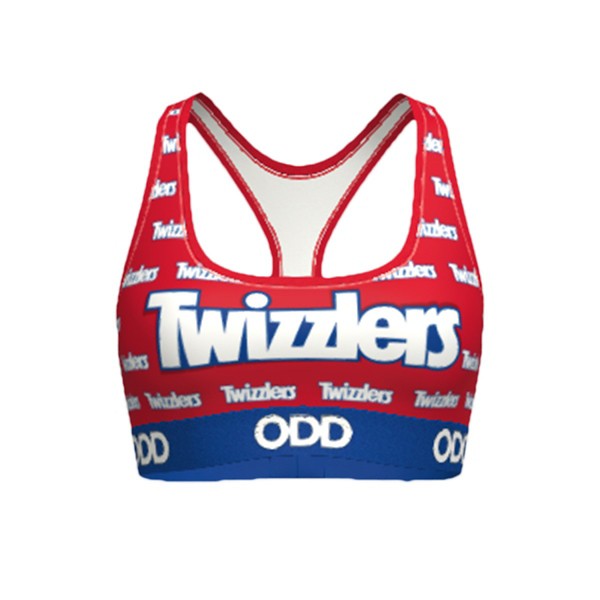 Women's ODD SOX Twizzlers Explosion Sports Bra Large Red