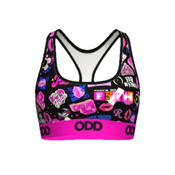 Women's ODD SOX Mean Girls Sports Bra Large Black