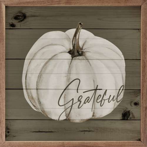 Kendrick Home Grateful Pumpkin Gray Sign