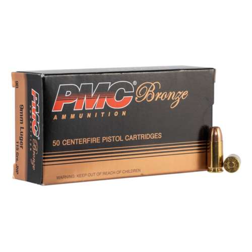 PMC Bronze JHP Pistol Ammunition Round Box