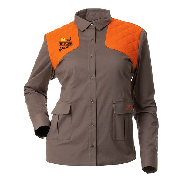 DSG OUTERWEAR Women's  Outerwear Pheasants Forever Upland Long Sleeve Button Up Shirt