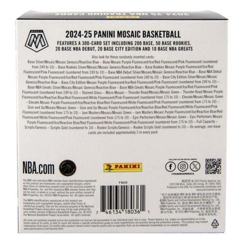 2024-25 Panini Mosaic NBA Basketball Trading Cards Mega Box
