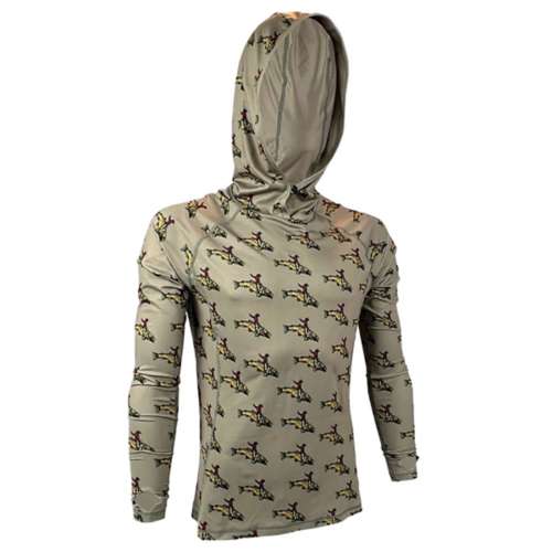 Men's TRXSTLE Featherweight Bucking Brown Long Sleeve Hooded Fly Fishing T-Shirt