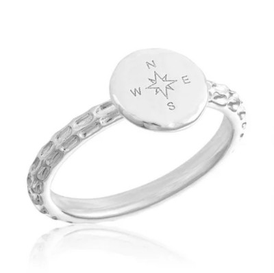 Women's Layers Compass Silver Ring
