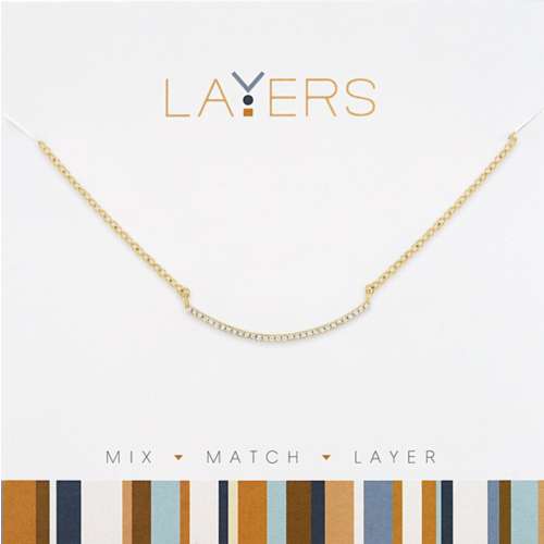 Layers CZ Bar Necklace