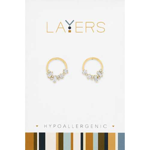Layers Circle CZ Earrings