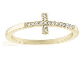 Women's Layers CZ Cross Ring