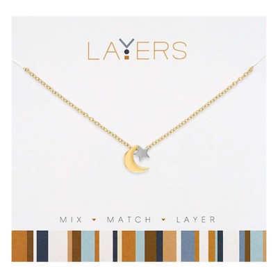 Layers Moon and Stars Necklace