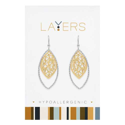 Layers Geometric Leaf Earrings