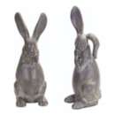 Melrose International Long Ear Stone Rabbit Garden Statue (Set of 2)