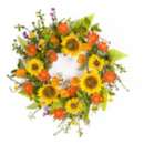 Melrose International Mixed Sunflower Floral Wreath 22"D