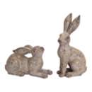 Melrose International Weathered Stone Garden Rabbit Figurine (Set of 2)