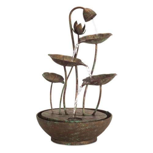 Melrose International 19.5"H Rustic Metal Lotus Leaf Fountain