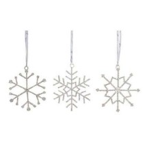 Melrose International Assorted Iron & Glass Jewel Snowflake Ornament