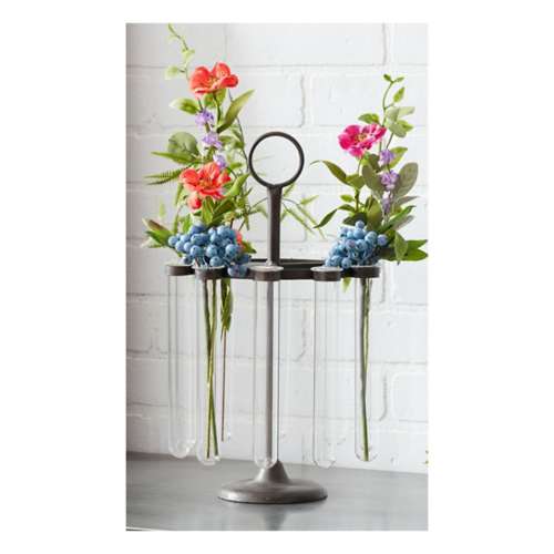 Melrose International 9"H Propagation Stand with Tube Vases