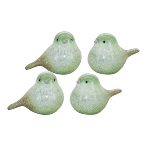 Melrose International Green Terra Cotta Bird Figurine (Set of 4)