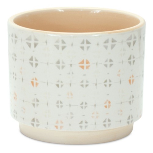 Melrose International Metal Triple Pot Holder with Tin Planters 11