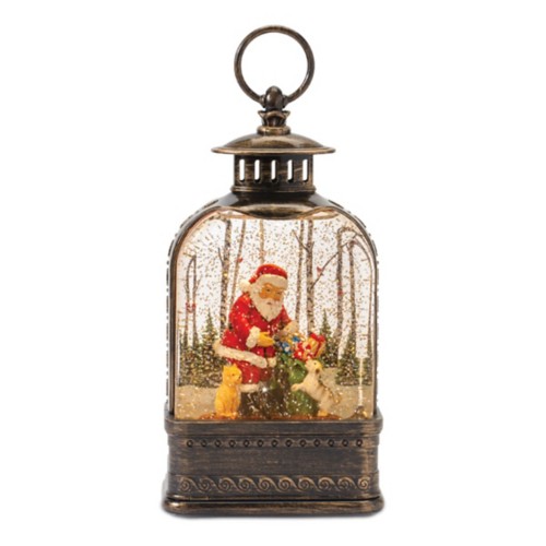 Melrose International 11.25"H Plastic Snow Globe Santa and Dog - Primary Image