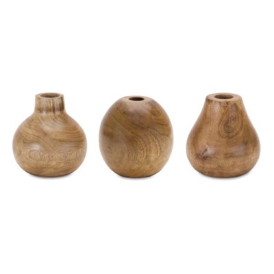 Melrose International Wood Vase with Stand 15