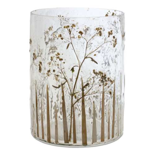 Melrose International Dried Floral Glass Candle Holder 8"H