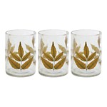 Melrose International Dried Yellow Leaf Glass Candle Holder (Set of 3) - Thumbnail 2 of 4