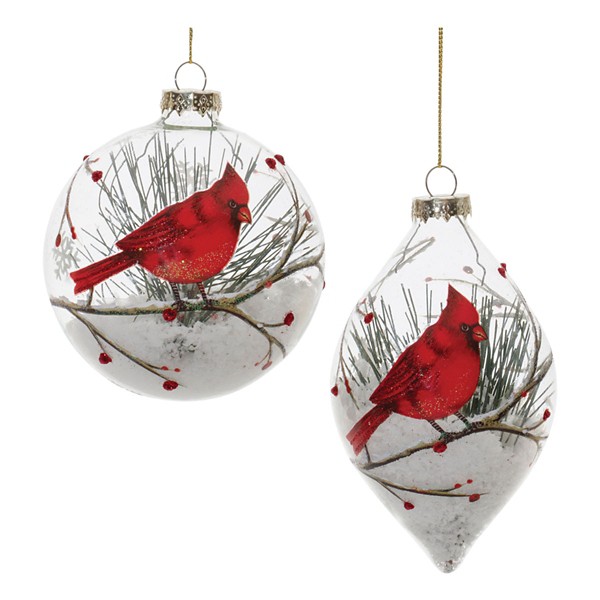 Melrose International Glass Cardinal Ornaments (Set of 6)