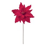 Melrose International 24in Red Poinsettia Stem (Set of 2) - Thumbnail 2 of 3