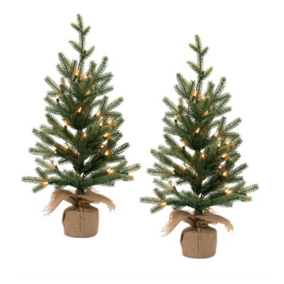 Melrose International LED Pine Tree with Burlap Base 27"H