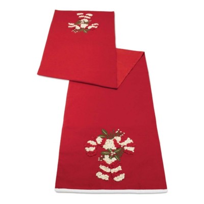 Melrose International Embroidered Candy Cane Table Runner 72"L
