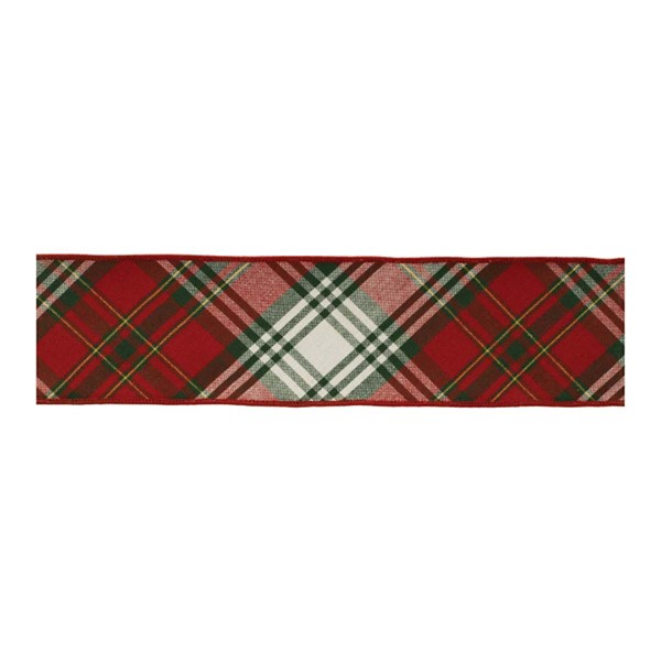 Melrose International Traditional Plaid Pattern Wired Ribbon 4" x 5 Yds.