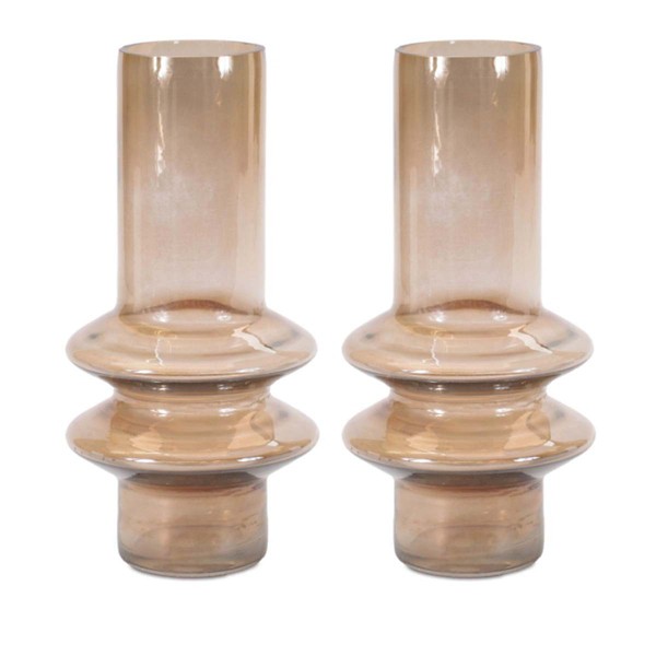 Melrose International Modern Glass Cylinder Vase (Set of 2)