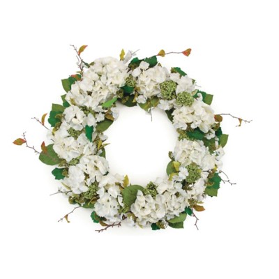 Melrose International Hydrangea and Seedum Floral Wreath 32"D