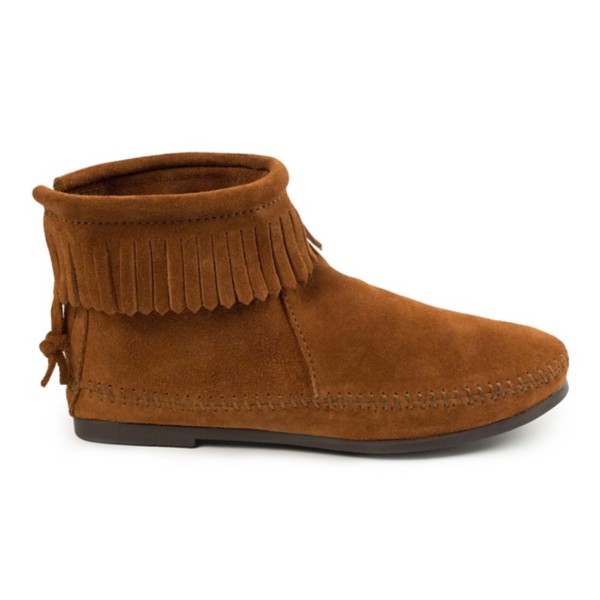 Women’s Minnetonka Back Zip Hardsole Western Boots 5 Brown