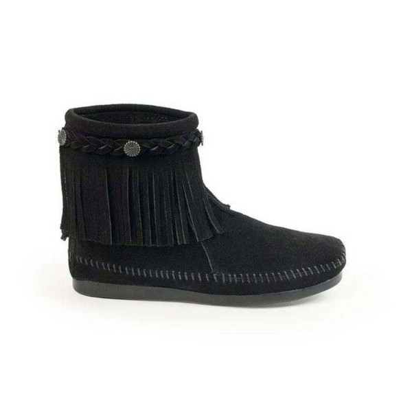 Women’s Minnetonka Hi Top Back Zip Western Boots 11 Black