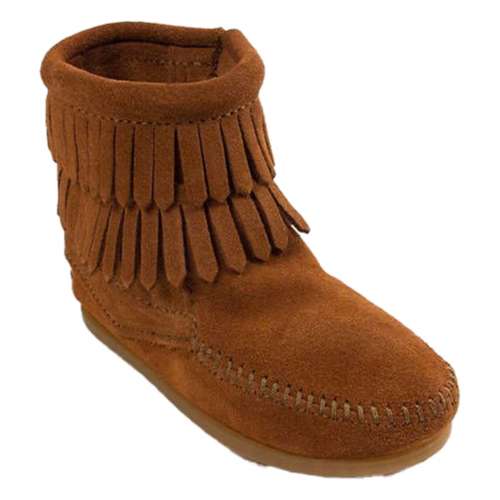 Toddler Minnetonka Double Fringe Side Zip Western Boots
