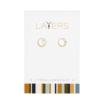 Layers Circle Marble Earrings