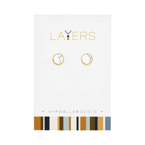 Layers Circle Marble Earrings
