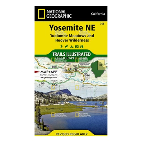 National Geographic 308 Yosemite NE Tuolumne Meadows and Hoover Wilderness Map - Primary Image
