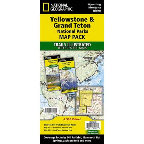 National Geographic Yellowstone and Grand Teton National Parks Map Pack Bundle