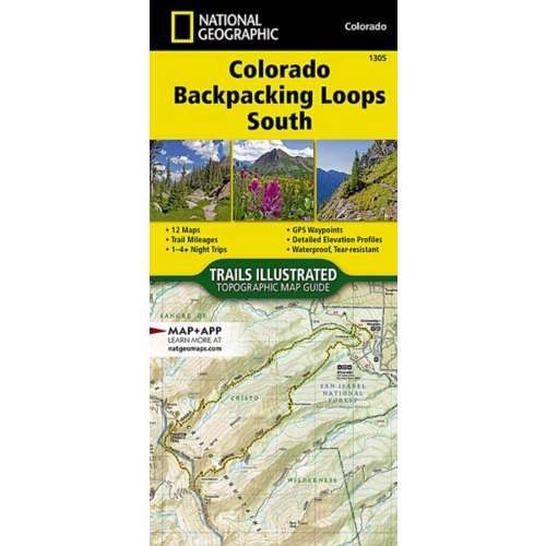 National Geographic Colorado Backpack Loops South Map