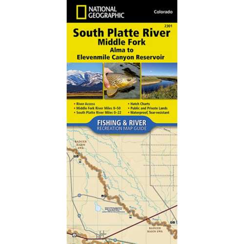 National Geographic South Platte River- Middle Fork, Alma to Elevenmile Canyon Reservoir- Recreation Map Guide