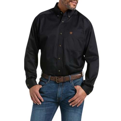 Men's Ariat Solid Twill Long Sleeve Button Up Shirt