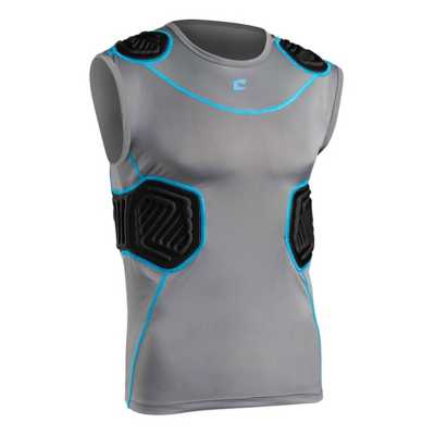 Champro Bionic Senior Football Compression Shirt /Rib Pads Grey Retail $39 NEW 