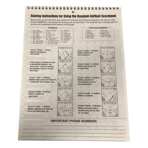 Scheels Baseball/Softball 18 Player Scorebook