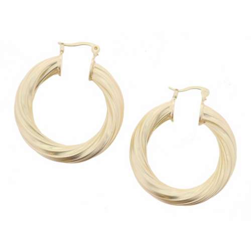 Jane Marie Gold Twist Tubular hoop Earrings
