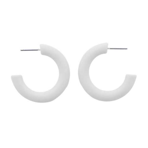 Jane Marie White Tubular Hoop Earrings
