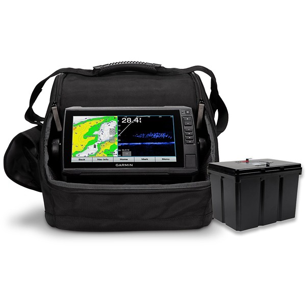 Garmin ECHOMAP UHD 93SV LiveScope LVS32 Lithium Ice Fishing Bundle product image